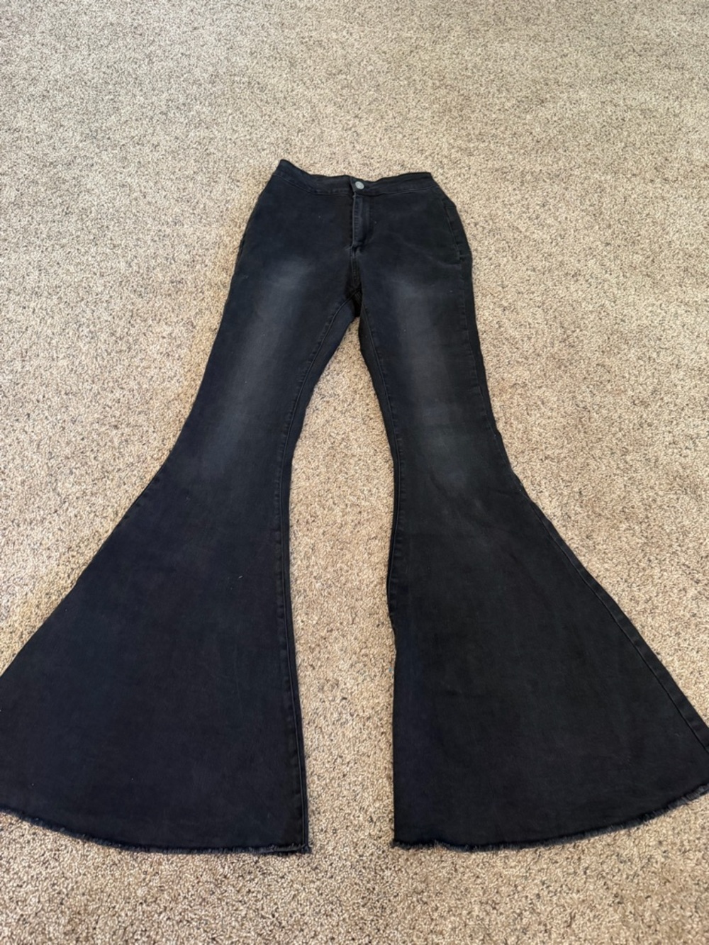Peach Love California Black Wide-Leg Flare Jeans